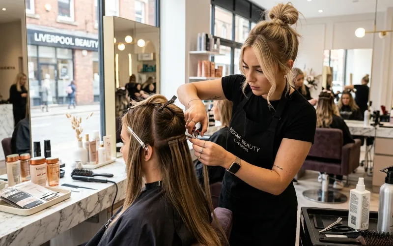 Best Beauty salon_ Female_stylist_applying_hair