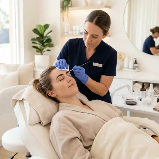 balayage hair colour technique being applied at Liverpool NSW salon
