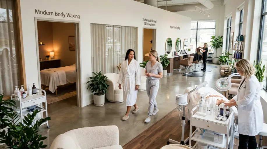 Elite styling room where Western Sydney clients can access a professional waxing salon alongside high-end laser options.