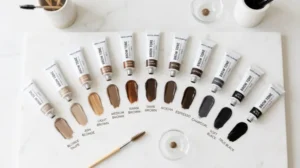 brow tint colour shades selection guide for eyebrow tinting